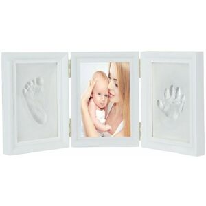 Langray - White Baby Handprint Photo Frame Set, EN71 Toy Test Non-Toxic Child Pass, Gift (White)