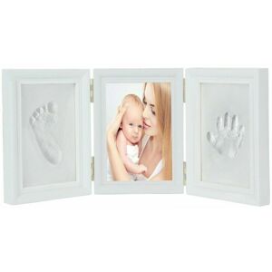 HOOPZI White Baby Handprint Photo Frame Set, EN71 Toy Test Non-Toxic Child Pass, Gift (White)