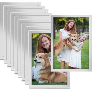 TLILY 10PCS A5 Magnetic Diamond Art Frames, Self Adhesive Picture Frame Frames Display Silver