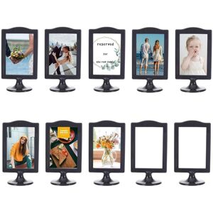 TLILY Double Sided Standing Picture Frames 4 x 6 Inch Pedestal Photo Frame Plastic Self for Table,10 Pack