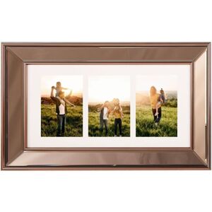 Beliani - Mirrored Collage Multi Photo Frame Copper Glass for 3 Pictures 51 x 32 cm Dabola