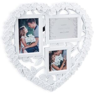 Relaxdays - Set of 2 Heart Picture Frame Collage, Hanging Gallery, Horizontal & Vertical Formats, Wedding Gift, White