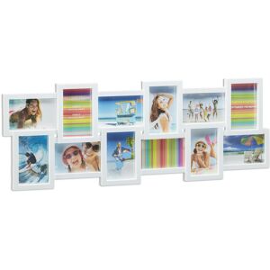 Relaxdays - Picture Frame Collage, Photo Gallery for 12 Pictures, xl Hanging Frame, Multi Photo, White