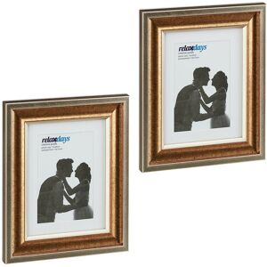 Relaxdays - Set of 2 Picture Frames, 15 x 20 cm, Portrait & Landscape, Tabletop or Hanging Photo Holder, Passepartout