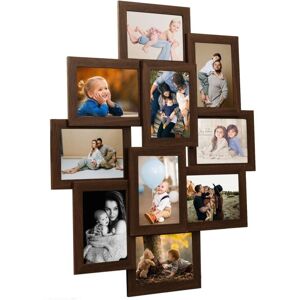 Collage Photo Frame for 10x(13x18 cm) Picture Dark Brown mdf Vidaxl