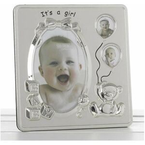 Shatchi - Photo Frame - Its a Girl Satin Silver Baby Photo Frame Shatchi - Photo Frame - Its a Girl Satin Silver Baby Photo Frame