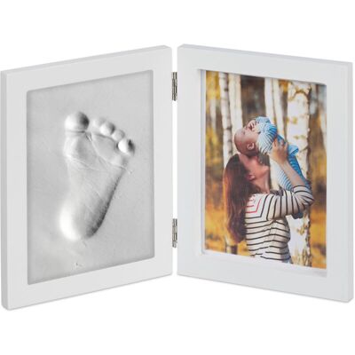 Relaxdays Baby Photo Frame with Mold Kit - White Relaxdays Baby Photo Frame with Mold Kit - White