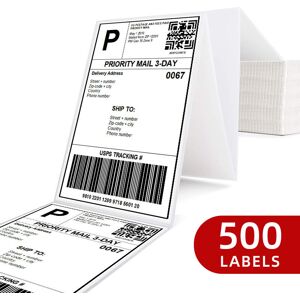 Denuotop - 500 Pack Thermal Mailing Labels - Thermal Label 10 x 15cm, Self Adhesive Address Labels Scratch, Water, Dirt, Dust and Grease Resistant