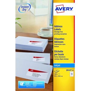 Inkjet Addess Label 99.1x38.1mm 14 Pe A4 Sheet White (Pack 350 Labels) J81 - Avery