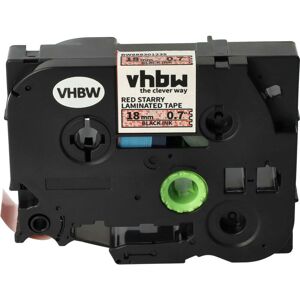 Label Tape Replacement for Brother TZE-441L1 for Label Printer 18 mm, Black on Red (Glitter) - Vhbw