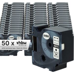 vhbw 50x Label Tape Replacement for Dymo D1, 53713 for Label Printer 7m x 24 mm, Black on White