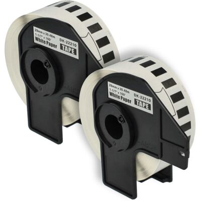 Vhbw - 2x Label Roll with Holder 29mm x 30.48m (1 Label) Replacement for Brother DK-22210 for Label Maker Vhbw - 2x Label Roll with Holder 29mm x 30.48m (1 Label) Replacement for Brother DK-22210 for Label Maker