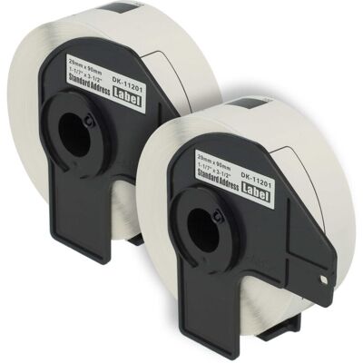Vhbw - 2x Label Roll with Holder 29mm x 90mm (400 Label) Replacement for Brother DK-11201 for Label Maker White Vhbw - 2x Label Roll with Holder 29mm x 90mm (400 Label) Replacement for Brother DK-11201 for Label Maker White