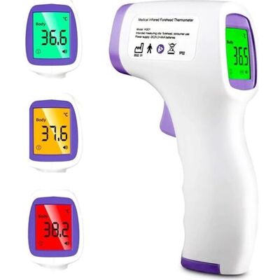 SIOKS Non-contact Infrared Thermometer - Instant Forehead Measurement (1s) With Backlit Lcd Screen - Fever Alarm - For Baby/adult SIOKS Non-contact Infrared Thermometer - Instant Forehead Measurement (1s) With Backlit Lcd Screen - Fever Alarm - For Baby/adult