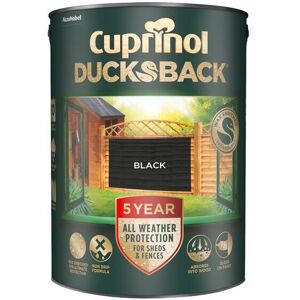 Cuprinol - 5244557 Ducksback 5 Year Waterproof for Sheds & Fences Black 5 litre CUPDBBL5L