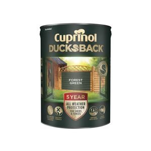 Cuprinol - 5092438 Ducksback 5 Year Waterproof for Sheds & Fences Forest Green 5 litre CUPDBFG5L