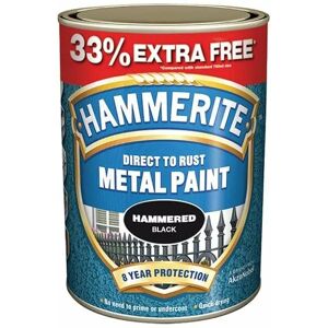 Diect to Rust Hammeed Finish Metal Paint Black 750ml + 33% HMMHFB750AV - Hammerite