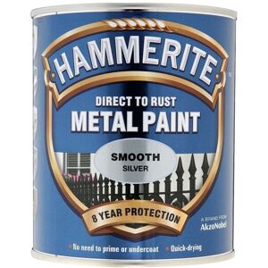 Smooth Direct To Rust Metal Paint - 750ML - Silver - Silver - Hammerite