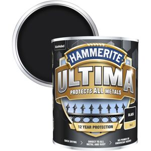 Ultima Matt Metal Paint - 750ml - Black - Black - Hammerite