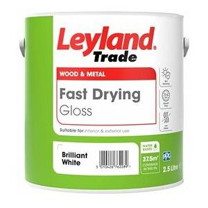 Trade Fast Drying Gloss Paint - Brilliant White - 750ml - Brilliant White - Leyland