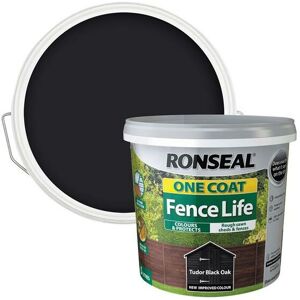 Ronseal 38293 One Coat Fence Life Tudor Black Oak 5 litre RSLOCFLTBO5L