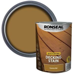 Quick Drying Decking Stain Country Oak 5 litre RSLQDDSCO5L - Ronseal