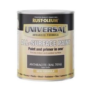 Rust-oleum - Universal All Surface Brush on Paint - Satin - Anthracite 7016- 750ml - Anthracite Ral 7016