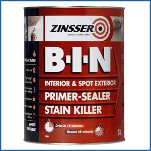Zinsser - bin Primer Sealer - Stain Killer Paint - White - 1L - White