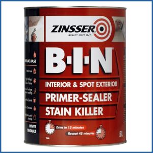 Zinsser - bin Primer Sealer - Stain Killer Paint - White - 2.5L - White