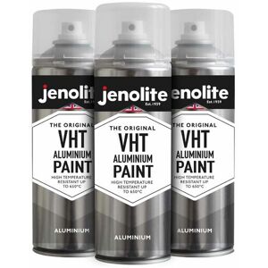 Jenolite - 3 x 400ml Aerosol vht Paint Aerosol Spray - Aluminium - Matt Silver - Very High Temperature Paint Heat Resistant up to 650°c