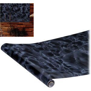 Set of 1 Relaxdays Contact Paper, Decorative Surface Sticker Roll, Self-Adhesive Paper, PVC, 45x200 cm, Black Marble