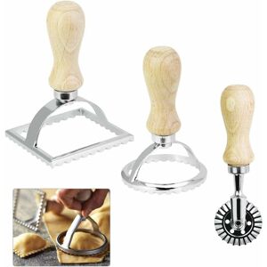 LANGRAY 3 Piece Ravioli Cutter Stainless Steel Ravioli Cutter Ravioli Cutter Set Ravioli Stamp Different Ravioli Molds