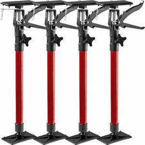 Tectake - Door Frame Struts Set of 4 - build prop, support prop, adjustable props - red - red