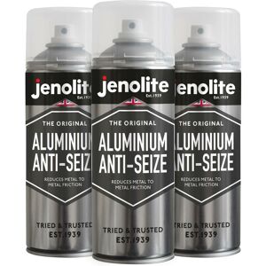 Jenolite - 3 x 400ml Aerosol Aluminium Anti-Seize Aerosol - (Very High-Temperature Resistant, Protects against Corrosion & Seizure, Prevents Brake