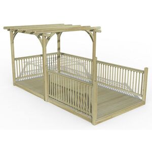 FOREST GARDEN 8' x 16' Forest Pergola Decking Kit No. 11 (2.4m x 4.8m) - Natural Timber