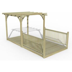 FOREST GARDEN 8' x 16' Forest Pergola Decking Kit No. 4 (2.4m x 4.8m) - Natural Timber