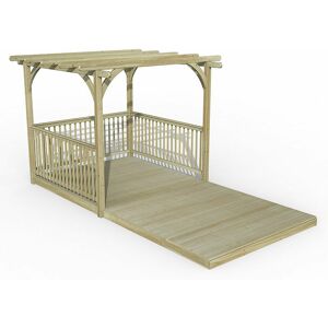 FOREST GARDEN 8' x 16' Forest Pergola Decking Kit No. 9 (2.4m x 4.8m) - Natural Timber