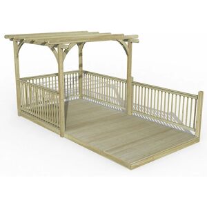 FOREST GARDEN 8' x 16' Forest Pergola Decking Kit No. 10 (2.4m x 4.8m) - Natural Timber