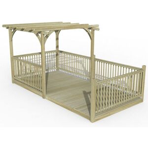 FOREST GARDEN 8' x 16' Forest Pergola Decking Kit No. 12 (2.4m x 4.8m) - Natural Timber