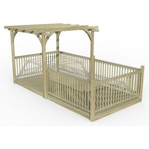 FOREST GARDEN 8' x 16' Forest Pergola Decking Kit No. 13 (2.4m x 4.8m) - Natural Timber