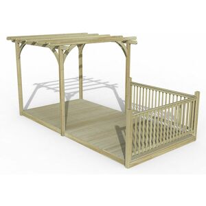 FOREST GARDEN 8' x 16' Forest Pergola Decking Kit No. 3 (2.4m x 4.8m) - Natural Timber