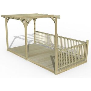 FOREST GARDEN 8' x 16' Forest Pergola Decking Kit No. 7 (2.4m x 4.8m) - Natural Timber