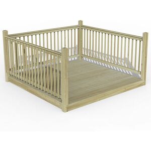 FOREST GARDEN 8' x 8' Forest Patio Decking Kit No. 4 (2.4m x 2.4m) - Natural Timber