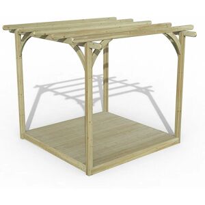 FOREST GARDEN 8' x 8' Forest Pergola Decking Kit No. 1 (2.4m x 2.4m) - Natural Timber