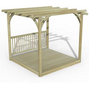 FOREST GARDEN 8' x 8' Forest Pergola Decking Kit No. 2 (2.4m x 2.4m) - Natural Timber