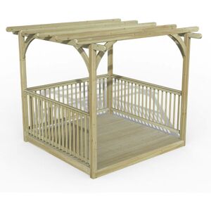 FOREST GARDEN 8' x 8' Forest Pergola Decking Kit No. 3 (2.4m x 2.4m) - Natural Timber