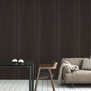 Casa Acoustic Slat Wall Panel 2.4m x 0.6m - Smoked Oak - Smoked Oak