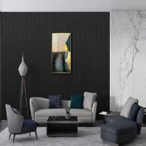 Casa Acoustic Slat Wall Panel 2.4m x 0.6m - Charcoal Black - Charcoal Black