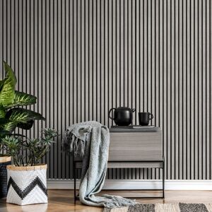 Casa Acoustic Slat Wall Panel 2.4m x 0.6m - Grey - Grey