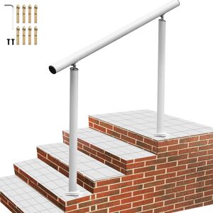 VEVOR Aluminum Handrail Outdoor Stairs 4ft White Variable Handrail Adjustable Degree